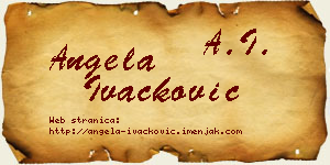 Angela Ivačković vizit kartica